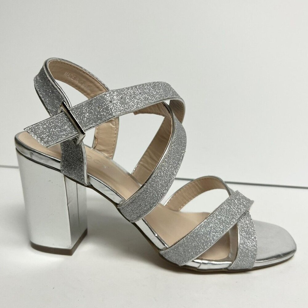Paradox London Womens Mireya Sandal Silver Size 6.5 M